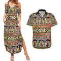 Maori Matariki Couples Matching Summer Maxi Dress and Hawaiian Shirt Yellow Galaxy Aesthetic Koru Art