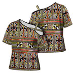 Maori Matariki Cross Shoulder Shirt Yellow Galaxy Aesthetic Koru Art