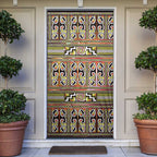 Maori Matariki Door Cover Yellow Galaxy Aesthetic Koru Art