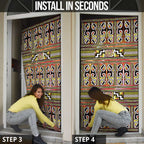 Maori Matariki Door Cover Yellow Galaxy Aesthetic Koru Art