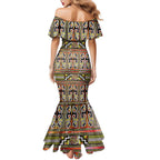 Maori Matariki Family Matching Mermaid Dress and Hawaiian Shirt Yellow Galaxy Aesthetic Koru Art