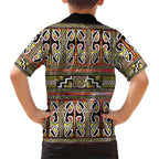 Maori Matariki Family Matching Off Shoulder Maxi Dress and Hawaiian Shirt Yellow Galaxy Aesthetic Koru Art