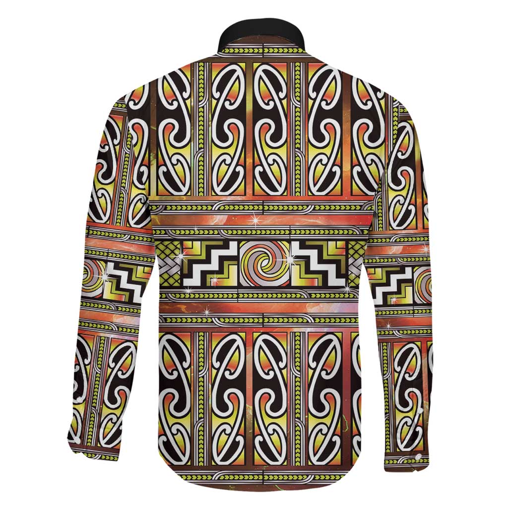 Maori Matariki Family Matching Summer Maxi Dress and Hawaiian Shirt Yellow Galaxy Aesthetic Koru Art