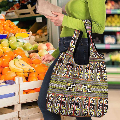 Maori Matariki Grocery Bag Yellow Galaxy Aesthetic Koru Art