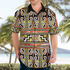 Maori Matariki Hawaiian Shirt Yellow Galaxy Aesthetic Koru Art