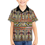 Maori Matariki Hawaiian Shirt Yellow Galaxy Aesthetic Koru Art