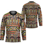 Maori Matariki Hockey Jersey Yellow Galaxy Aesthetic Koru Art