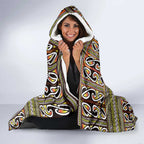 Maori Matariki Hooded Blanket Yellow Galaxy Aesthetic Koru Art