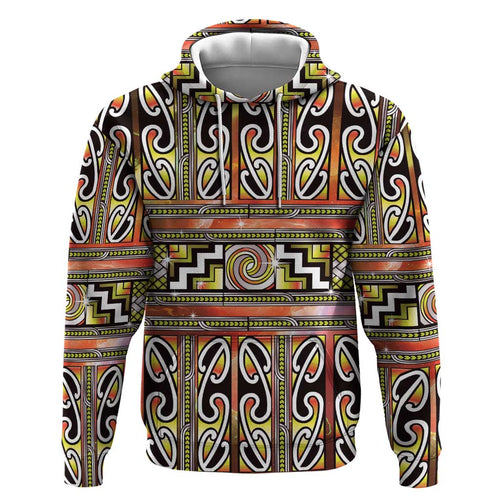 Maori Matariki Hoodie Yellow Galaxy Aesthetic Koru Art