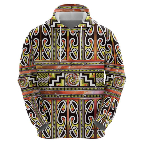 Maori Matariki Hoodie Yellow Galaxy Aesthetic Koru Art