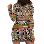 Maori Matariki Hoodie Dress Yellow Galaxy Aesthetic Koru Art