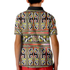Maori Matariki Kid Polo Shirt Yellow Galaxy Aesthetic Koru Art