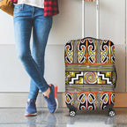 Maori Matariki Luggage Cover Yellow Galaxy Aesthetic Koru Art