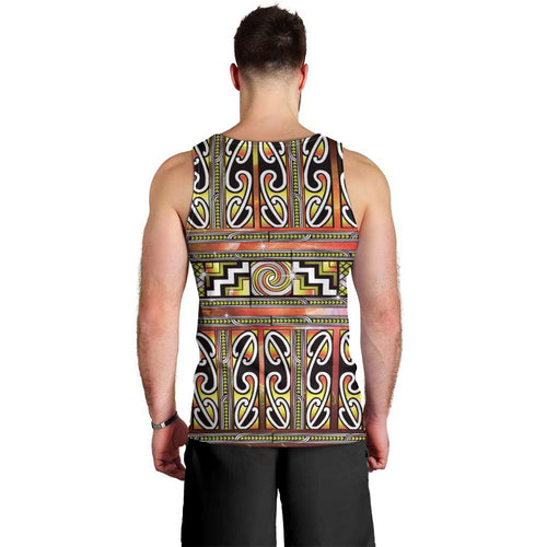 Maori Matariki Men Tank Top Yellow Galaxy Aesthetic Koru Art