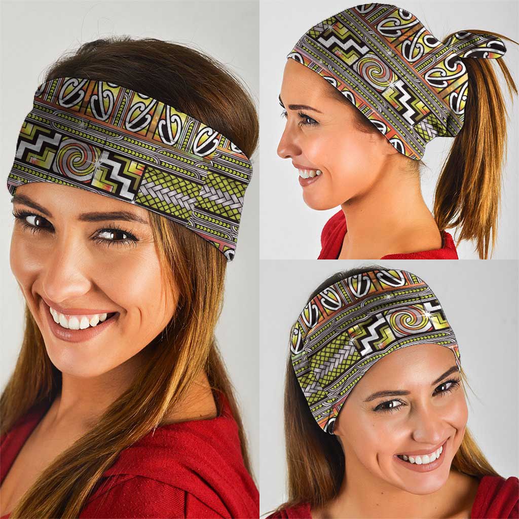 Maori Matariki Neck Gaiter Yellow Galaxy Aesthetic Koru Art