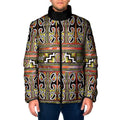 Maori Matariki Padded Jacket Yellow Galaxy Aesthetic Koru Art