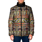 Maori Matariki Padded Jacket Yellow Galaxy Aesthetic Koru Art