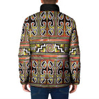 Maori Matariki Padded Jacket Yellow Galaxy Aesthetic Koru Art