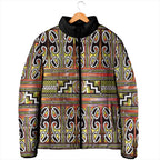 Maori Matariki Padded Jacket Yellow Galaxy Aesthetic Koru Art