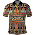 Maori Matariki Polo Shirt Yellow Galaxy Aesthetic Koru Art