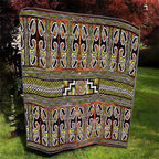 Maori Matariki Quilt Yellow Galaxy Aesthetic Koru Art