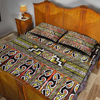 Maori Matariki Quilt Bed Set Yellow Galaxy Aesthetic Koru Art