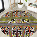 Maori Matariki Round Carpet Yellow Galaxy Aesthetic Koru Art