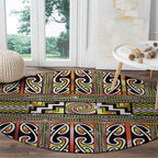Maori Matariki Round Carpet Yellow Galaxy Aesthetic Koru Art