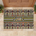 Maori Matariki Rubber Doormat Yellow Galaxy Aesthetic Koru Art