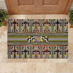 Maori Matariki Rubber Doormat Yellow Galaxy Aesthetic Koru Art