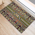 Maori Matariki Rubber Doormat Yellow Galaxy Aesthetic Koru Art