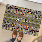 Maori Matariki Rubber Doormat Yellow Galaxy Aesthetic Koru Art