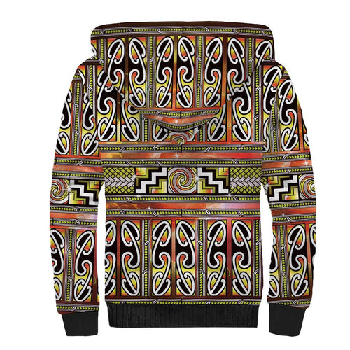 Maori Matariki Sherpa Hoodie Yellow Galaxy Aesthetic Koru Art
