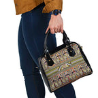 Maori Matariki Shoulder Handbag Yellow Galaxy Aesthetic Koru Art