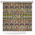 Maori Matariki Shower Curtain Yellow Galaxy Aesthetic Koru Art