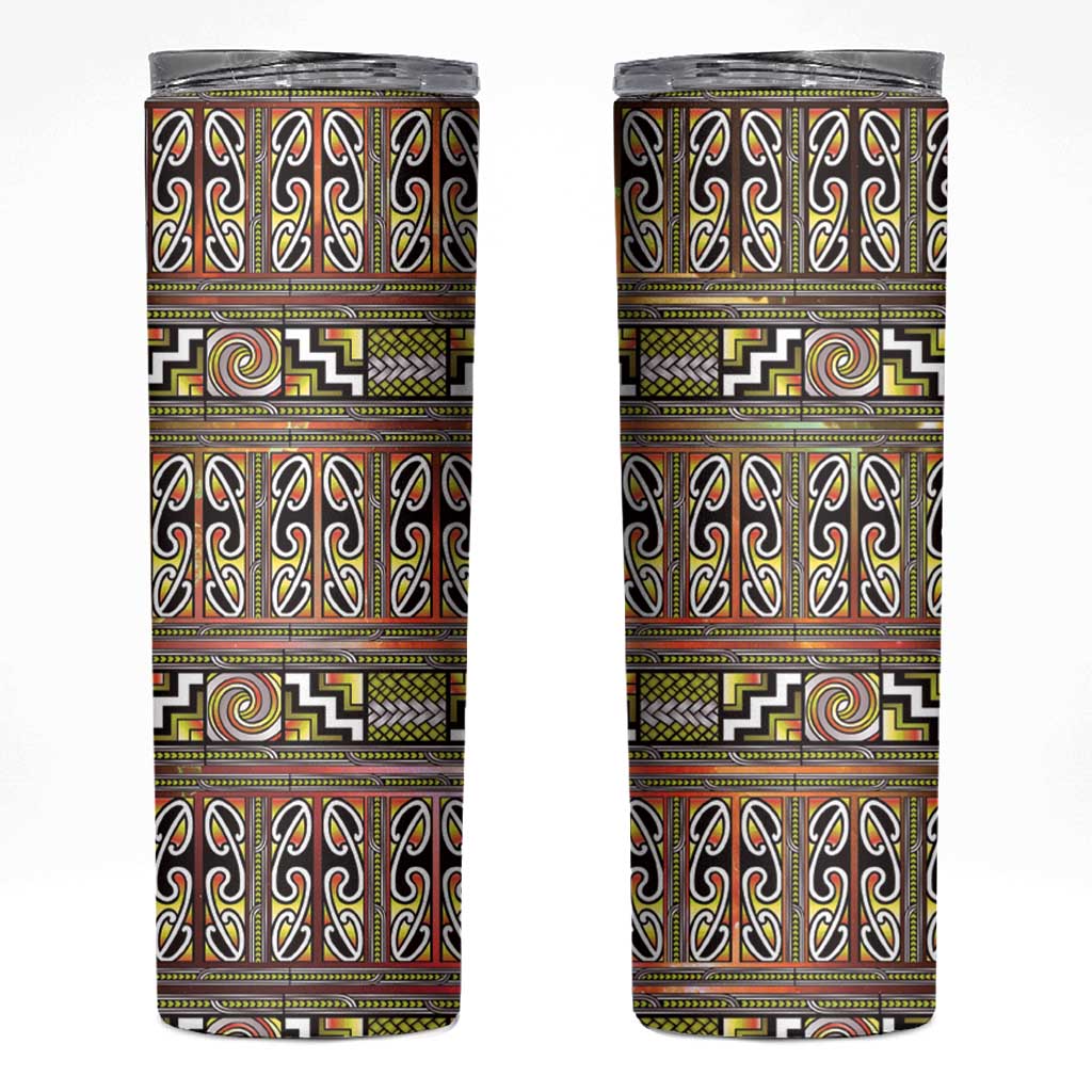 Maori Matariki Skinny Tumbler Yellow Galaxy Aesthetic Koru Art
