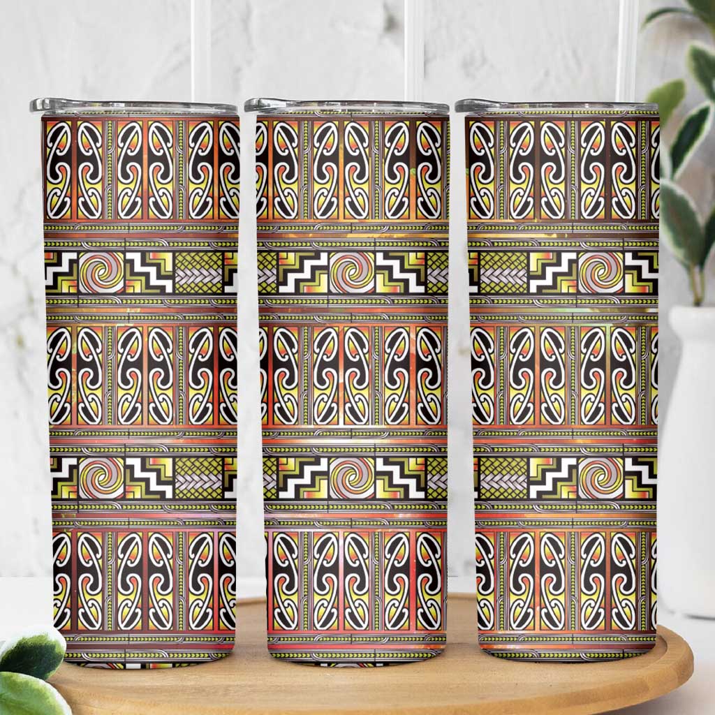 Maori Matariki Skinny Tumbler Yellow Galaxy Aesthetic Koru Art
