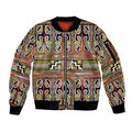 Maori Matariki Sleeve Zip Bomber Jacket Yellow Galaxy Aesthetic Koru Art