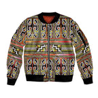 Maori Matariki Sleeve Zip Bomber Jacket Yellow Galaxy Aesthetic Koru Art