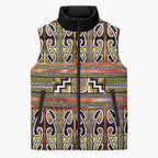 Maori Matariki Sleeveless Puffer Jacket Yellow Galaxy Aesthetic Koru Art
