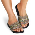 Maori Matariki Slide Sandals Yellow Galaxy Aesthetic Koru Art