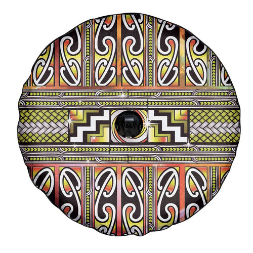 Maori Matariki Spare Tire Cover Yellow Galaxy Aesthetic Koru Art