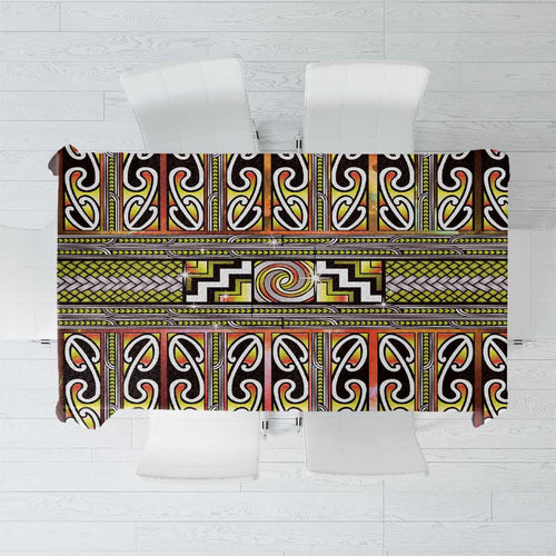Maori Matariki Tablecloth Yellow Galaxy Aesthetic Koru Art