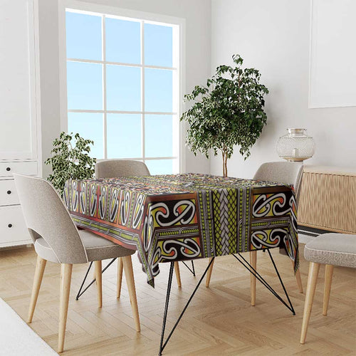 Maori Matariki Tablecloth Yellow Galaxy Aesthetic Koru Art