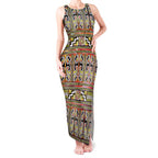 Maori Matariki Tank Maxi Dress Yellow Galaxy Aesthetic Koru Art