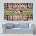 Maori Matariki Tapestry Yellow Galaxy Aesthetic Koru Art
