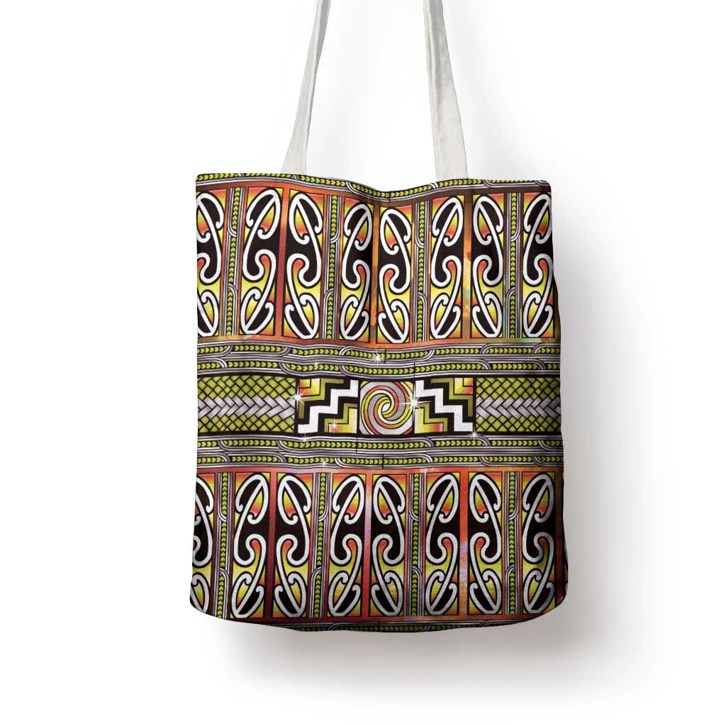 Maori Matariki Tote Bag Yellow Galaxy Aesthetic Koru Art