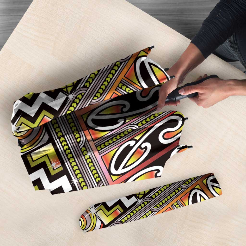 Maori Matariki Umbrella Yellow Galaxy Aesthetic Koru Art
