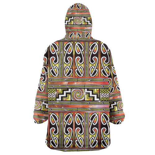 Maori Matariki Wearable Blanket Hoodie Yellow Galaxy Aesthetic Koru Art