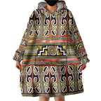 Maori Matariki Wearable Blanket Hoodie Yellow Galaxy Aesthetic Koru Art